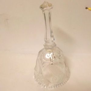 Lord's Prayer Crystal Lead Glass Dinner Bell Frosty Prayer Hands  2 Available